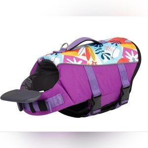 Cyeollo Dog Life Vest Jacket, Pet Safety Float Vest With Chin Float Small New